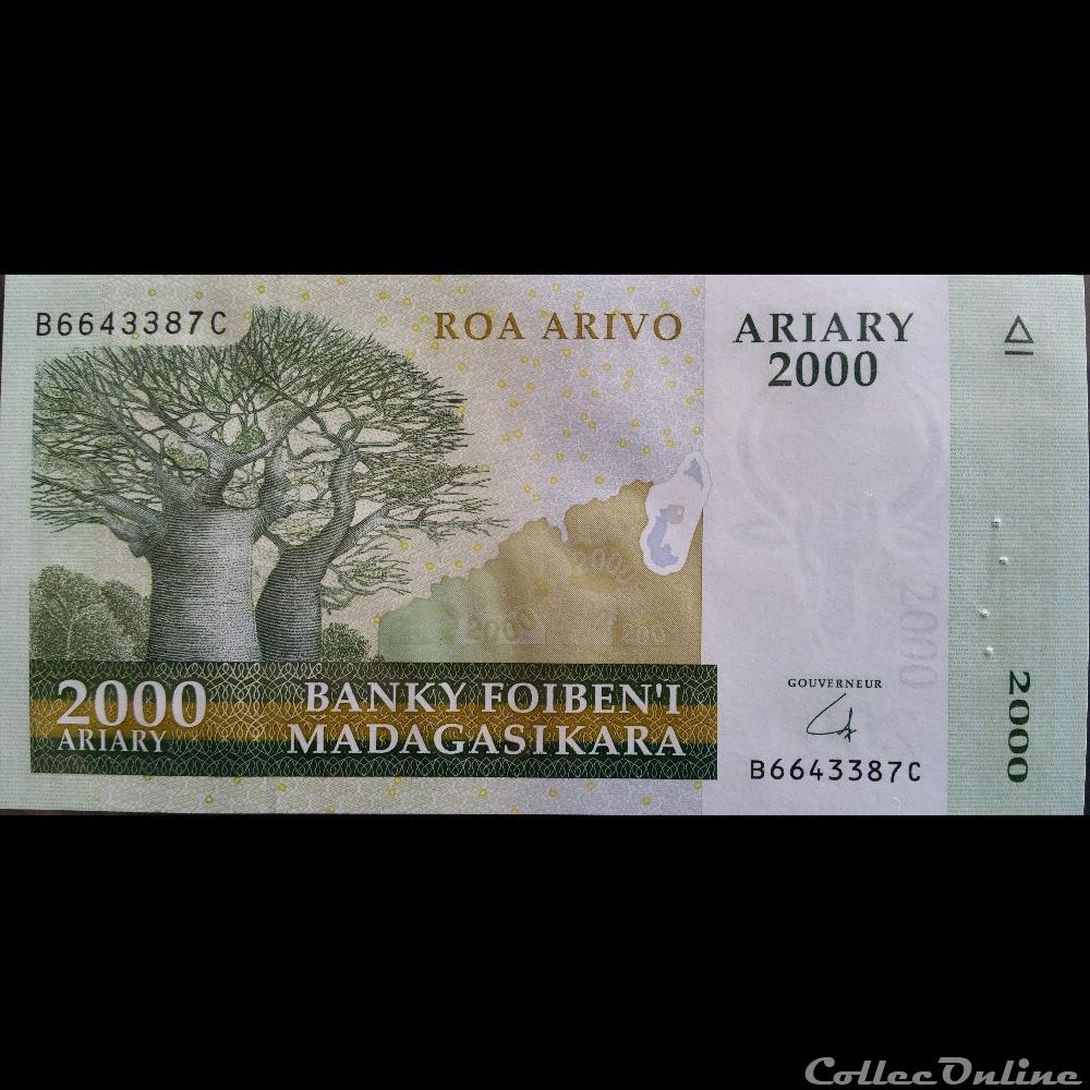 2000 Ariary billets afrique madagascar 2000 ariary
