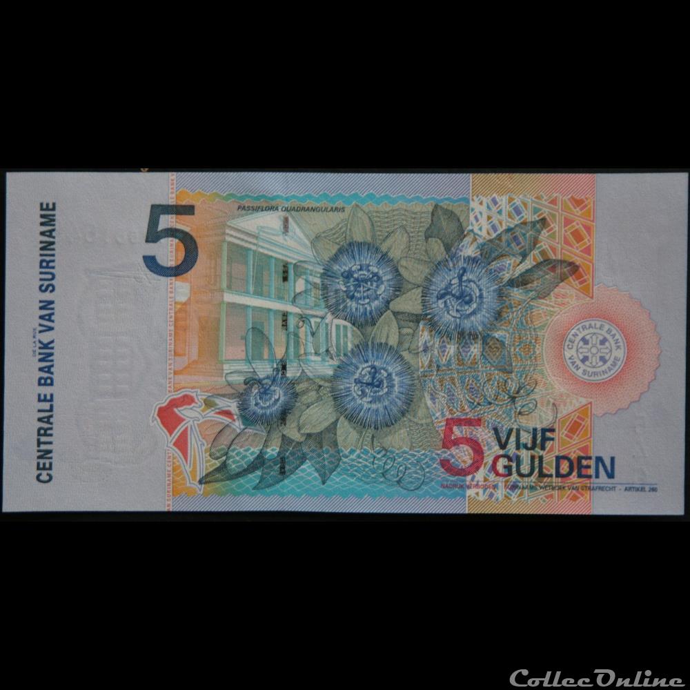 5 Gulden Suriname 2000 billets amerique du sud 5 gulden suriname 2000