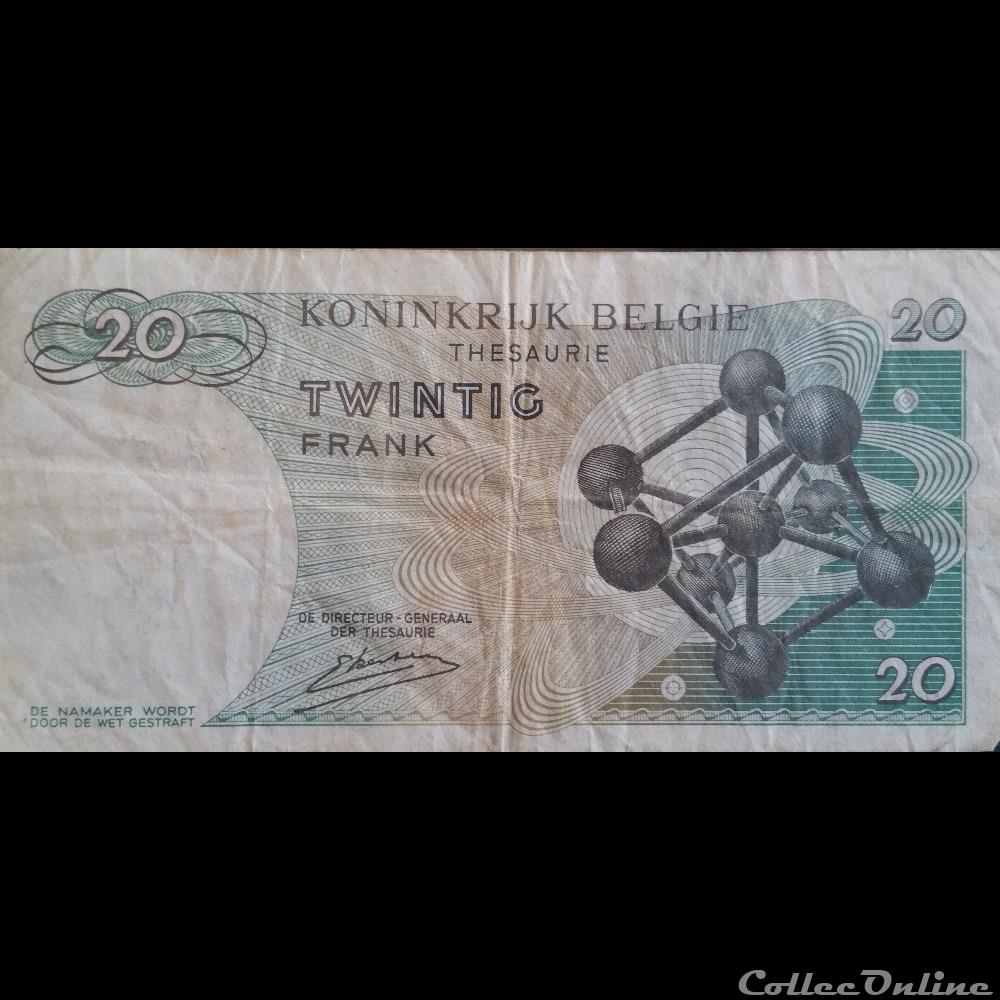 billet belgique diver 20 francs belge 15 06 64