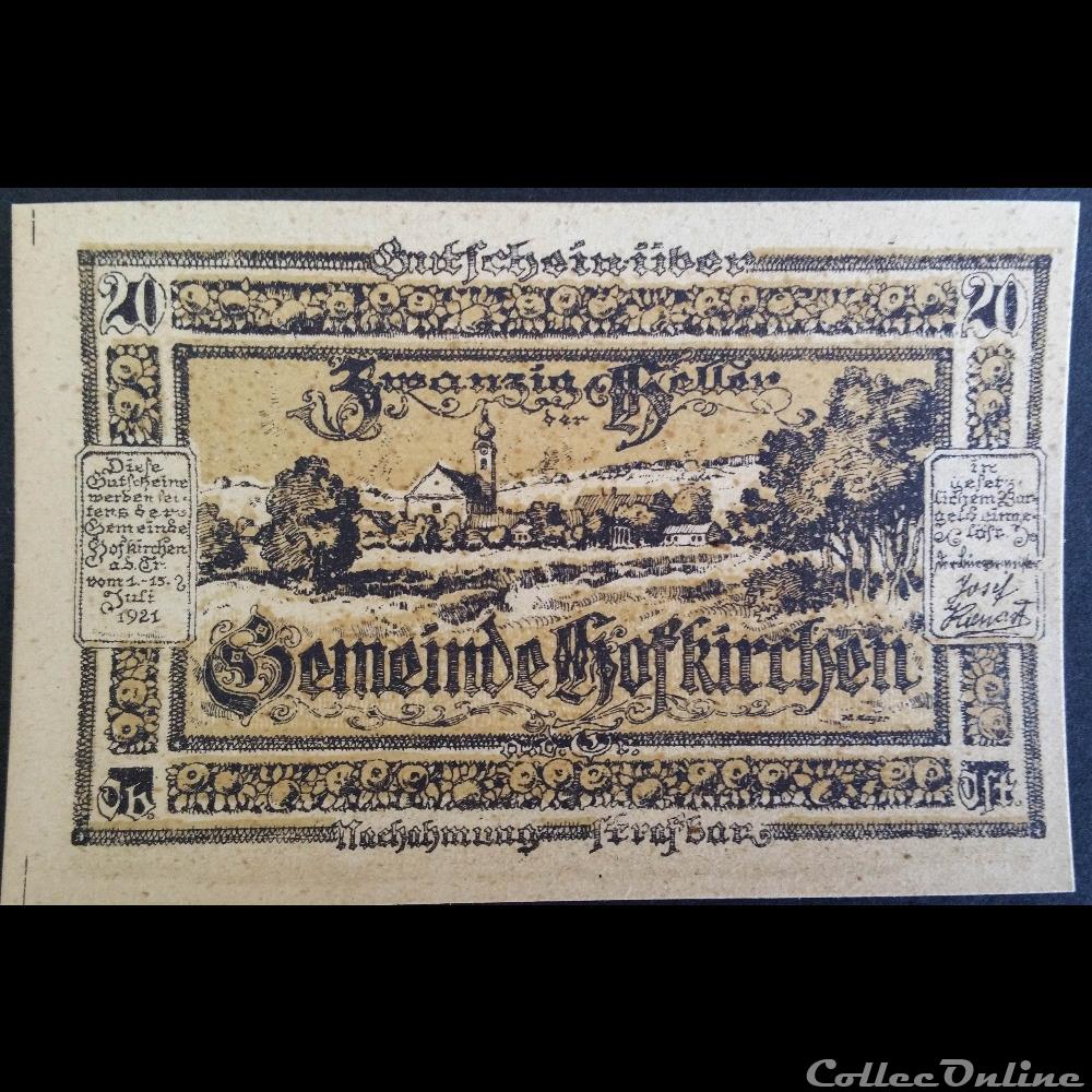20 Heller 1921 billet europe autriche 20 heller 1921