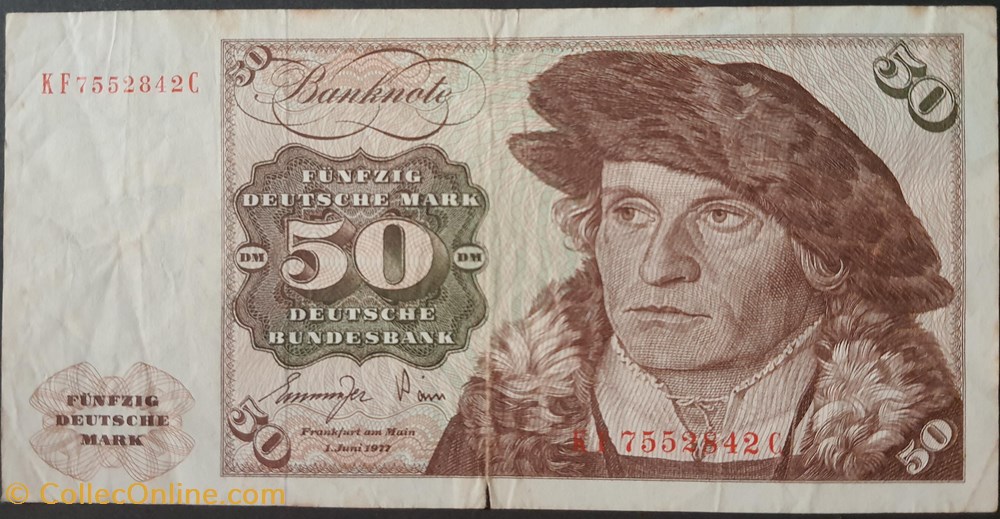 billets europe allemagne 50 deutsche mark 1977