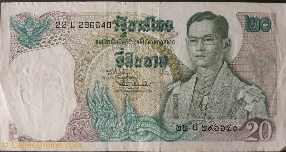 20 Bath billets asie thailande 20 bath