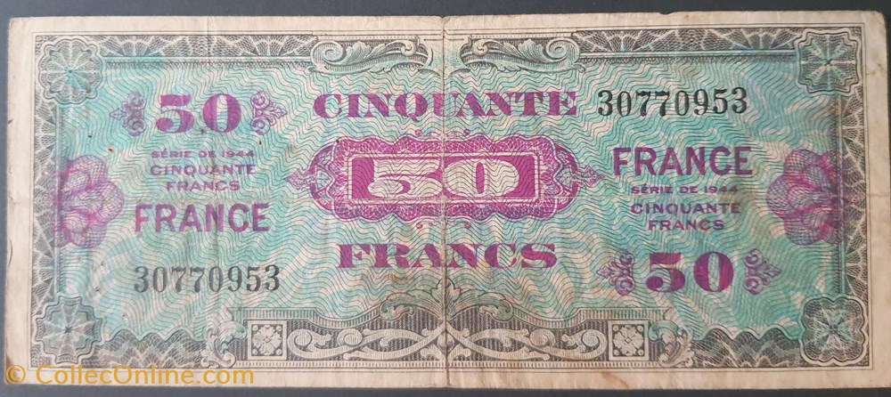 Cinquante Francs type 1945 R billets europe france cinquante francs type 1945 r