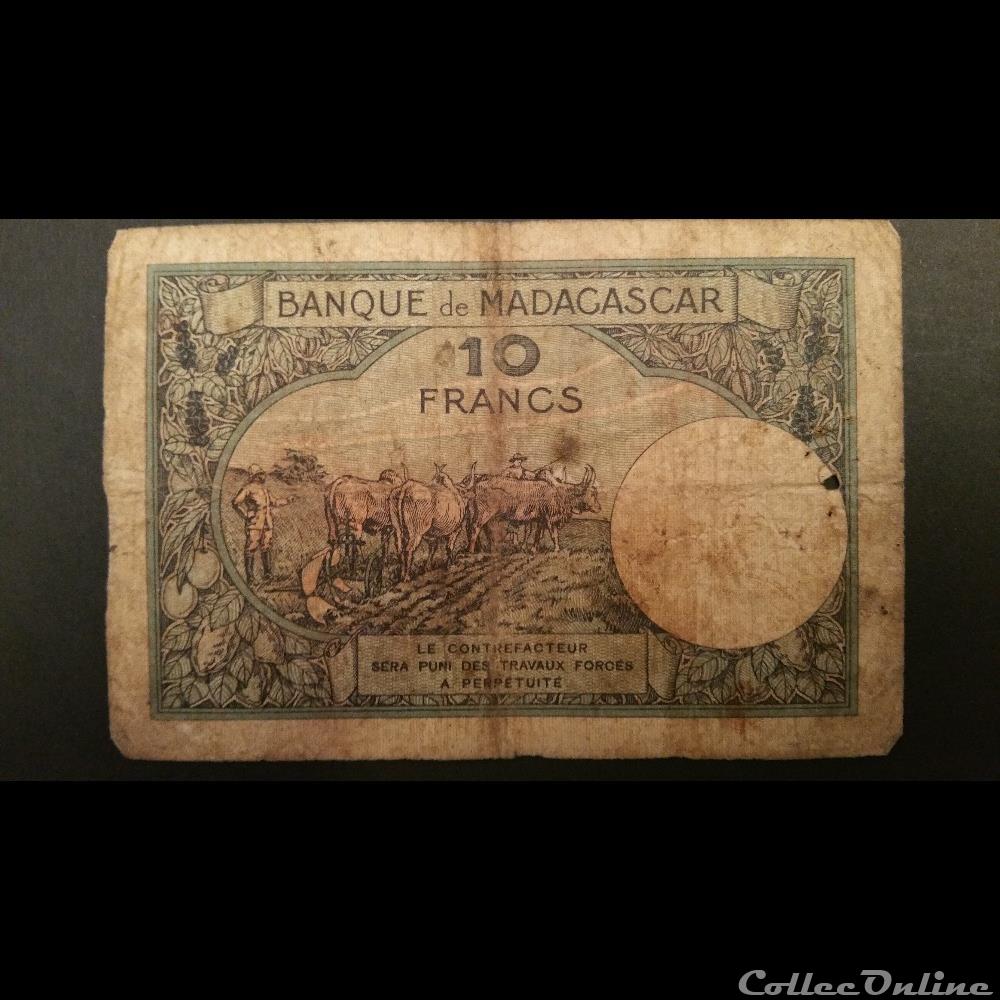 10 Francs Malgache 1937 billets afrique madagascar 10 francs malgache 1937