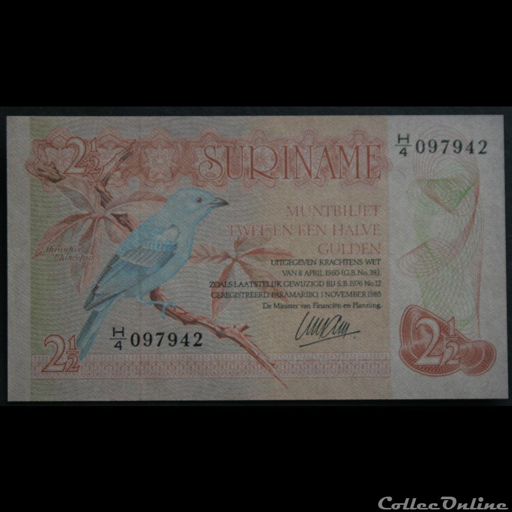 2 et demie Gulden billets amerique du sud suriname 2 et demie gulden