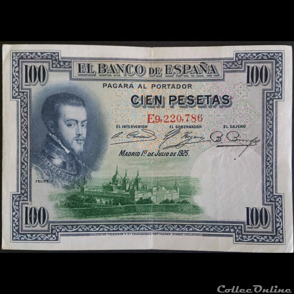 100 Pesetas 01-07-1925 billet amerique du sud argentine 100 pesetas 01 07 1925