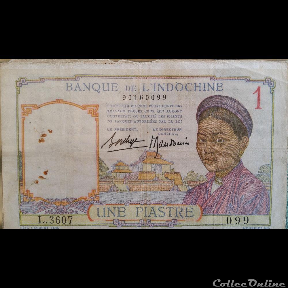 Une Piastre billet asie croatie une piastre