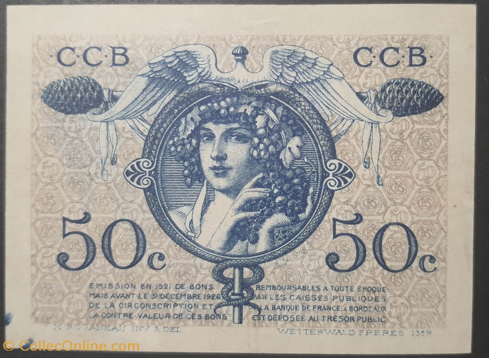 billets europe france chambre de commerce de bordeau 50 centimes
