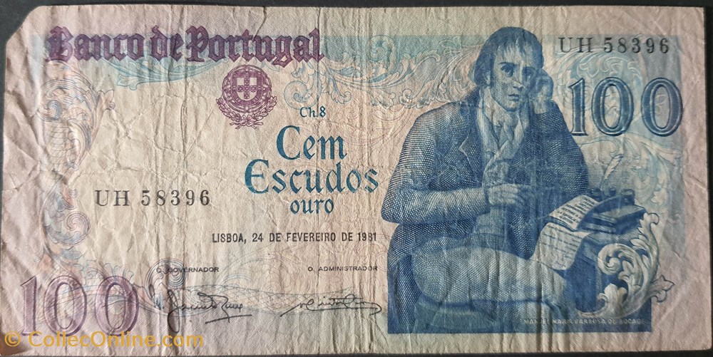 100 Escudos 24-02-1981 billets europe portugal 100 escudos 24 02 1981