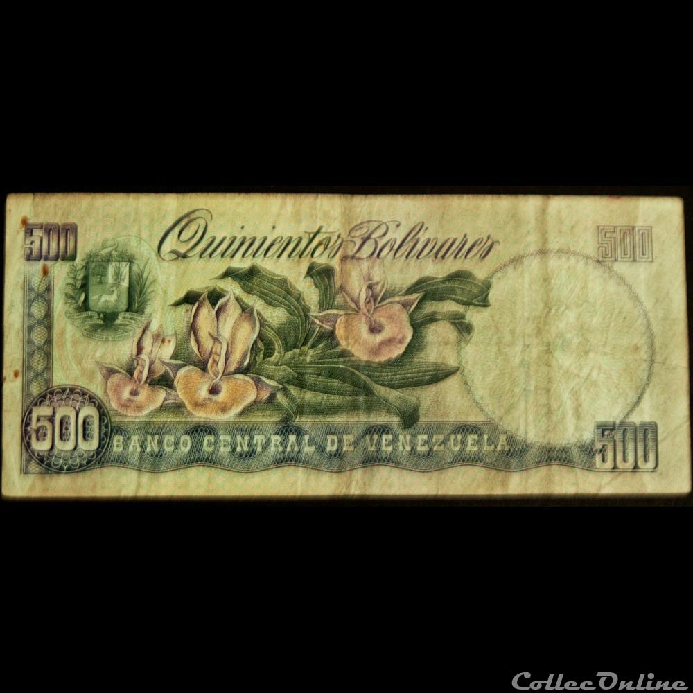 billets amerique du sud venezuela 500 bolivars 1989