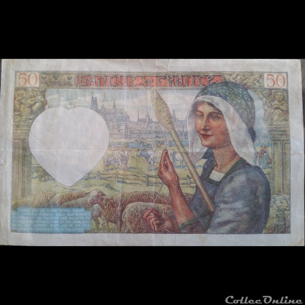 Cinquante Francs 15-5-1942 billet france indonesie cinquante francs 15 5 1942