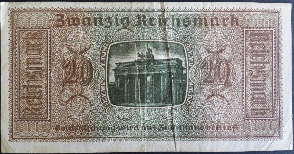 20 Reichsmark 1939 billets europe allemagne 20 reichsmark 1939