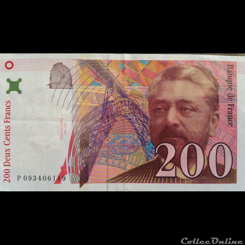 Deux Cent Francs 1999 billets europe france deux cent francs 1999