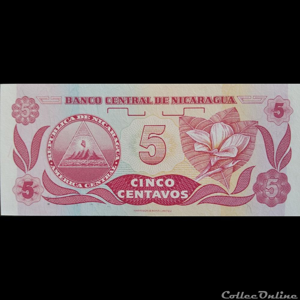 5 Centavos de Cordoba billets amerique centrale et caraibes nicaragua 5 centavos de cordoba