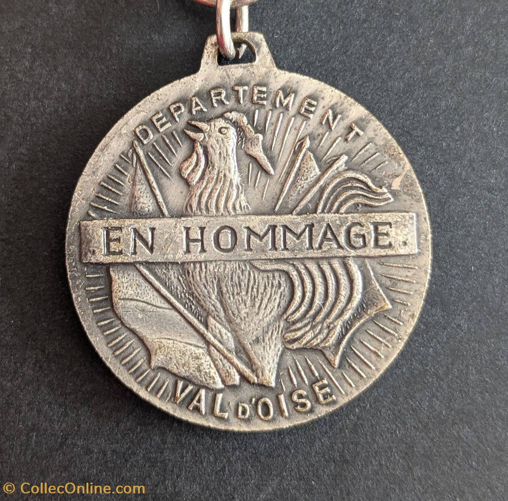 Médaille départementale du 50ème anniversaire de l'Armistice de la 1ère GM - VAL D'OISE medailles medaille departementale du 50eme anniversaire de armistice de la 1ere gm val oise