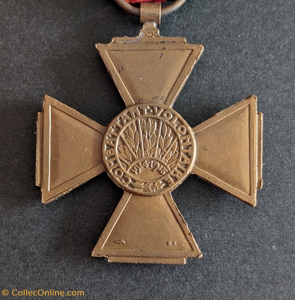 Croix du combattant volontaire 1914-1918 medailles croix du combattant volontaire 1914 1918