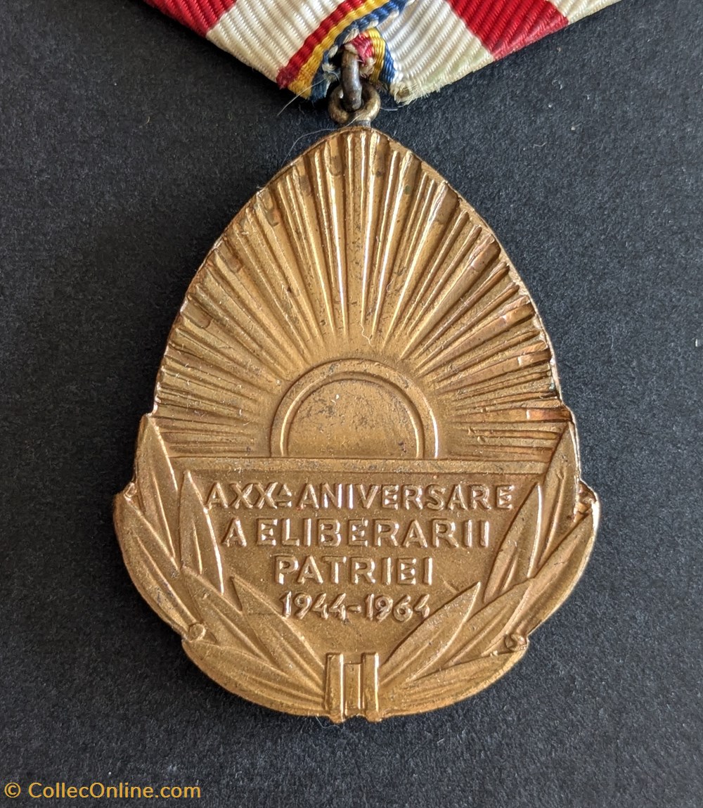 G2 - Médaille du 20ème anniversaire de la libération de la patrie medailles roumanie g2 medaille du 20eme anniversaire de la liberation de la patrie