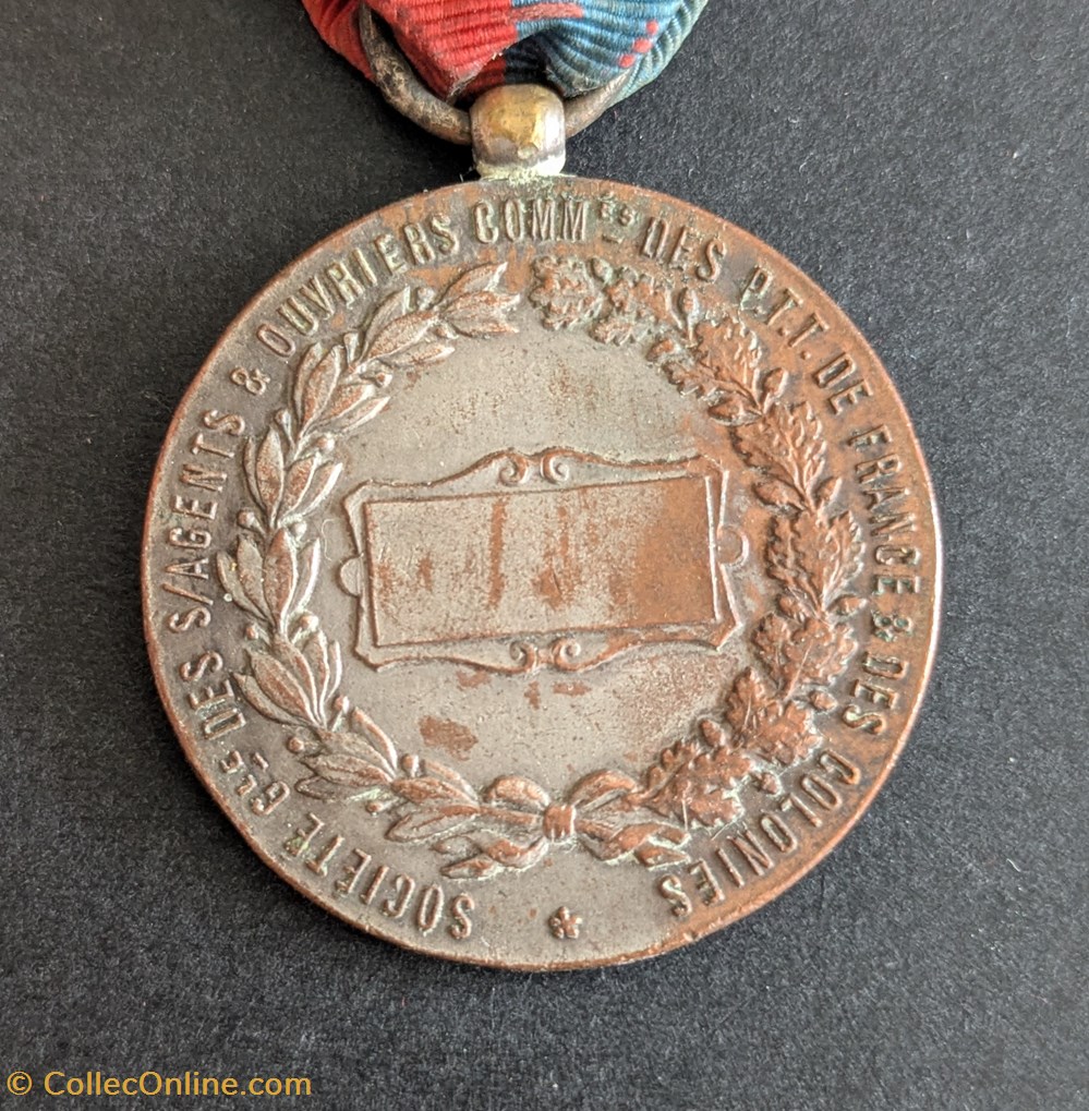 medailles medaille de la societe generale de orphelinat des sous agents et ouvriers commissionnes des ptt