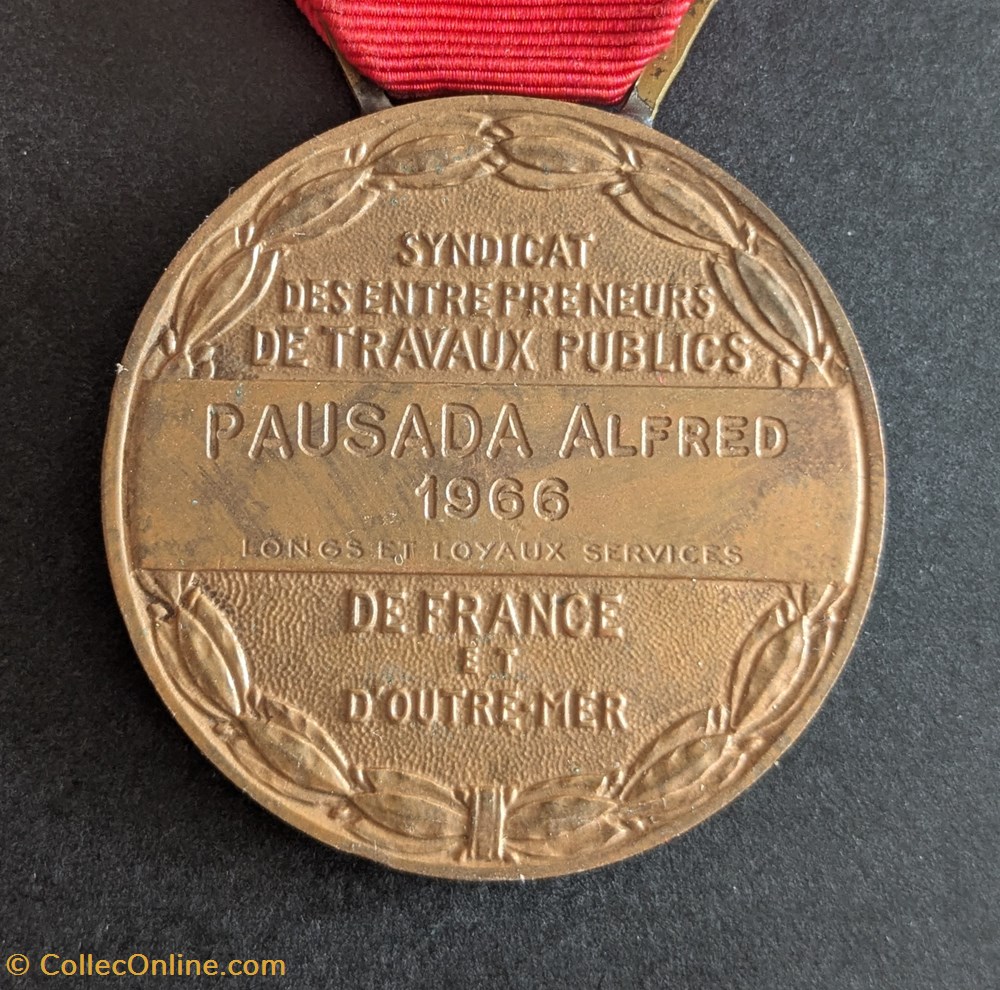 medailles medaille du syndicat professionnel des entrepreneurs de travaux publics de france et outre mer