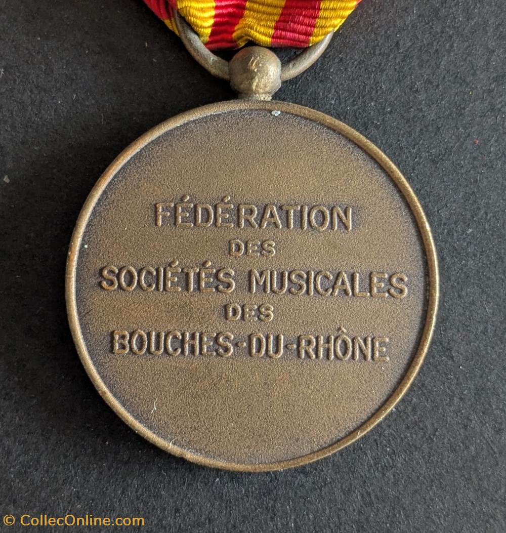 Médaille de la Fédération des sociétés musicales des Bouches-du-Rhône medailles medaille de la federation des societes musicales des bouches du rhone