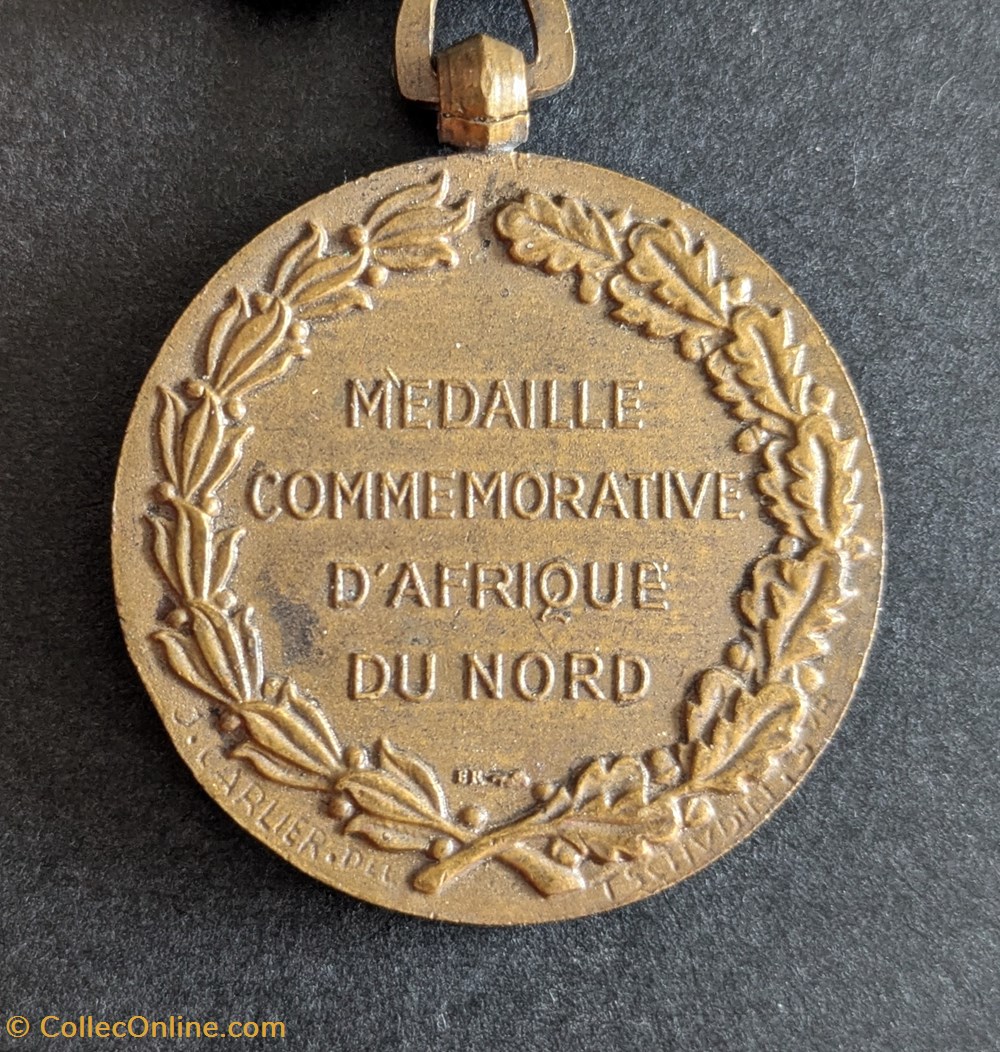 AFN - Médaille commémorative d'Afrique du Nord - ALGERIE 3 medailles france afn medaille commemorative afrique du nord algerie