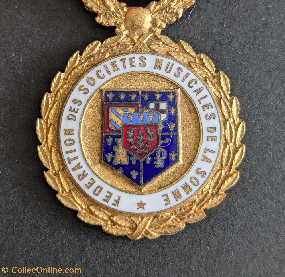 medailles france f medaille de la federation des societes musicales de la somme