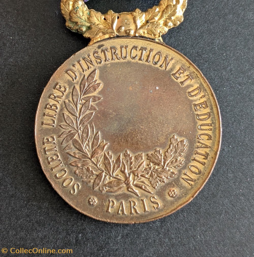 Médaille de la société libre d’instruction et d’éducation medailles france medaille de la societe libre d instruction et d education