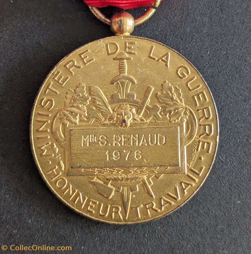 medailles france agd medaille honneur du travail du ministere de la guerre