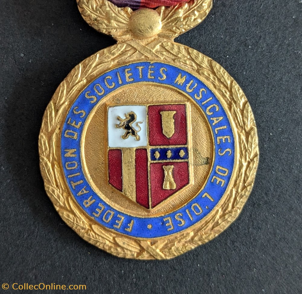 F - médaille de la Fédération des Sociétés Musicales de l’Oise 2 medailles f medaille de la federation des societes musicales de l oise