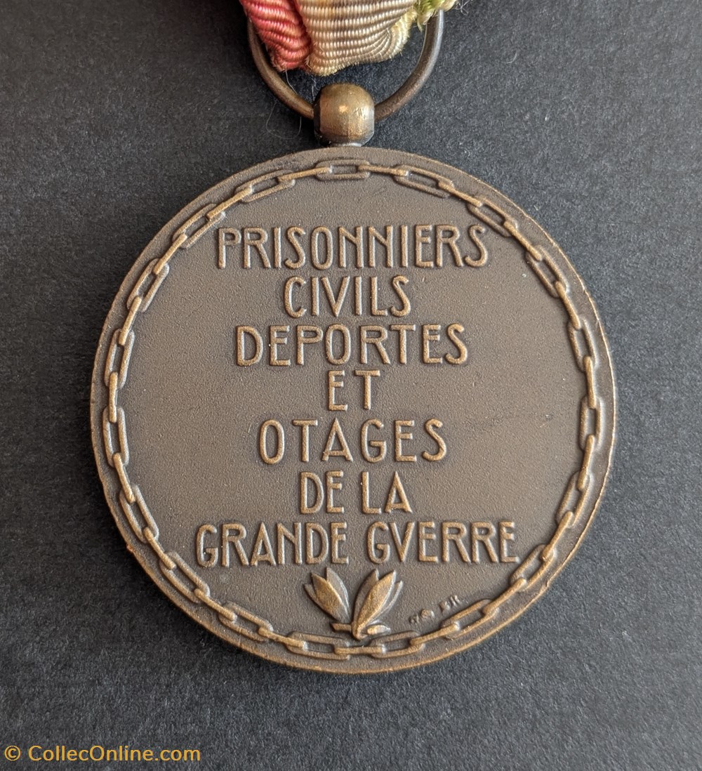 Médaille des prisonniers civils, déportés et otages de la Grande Guerre medailles france medaille des prisonniers civils deportes et otages de la grande guerre