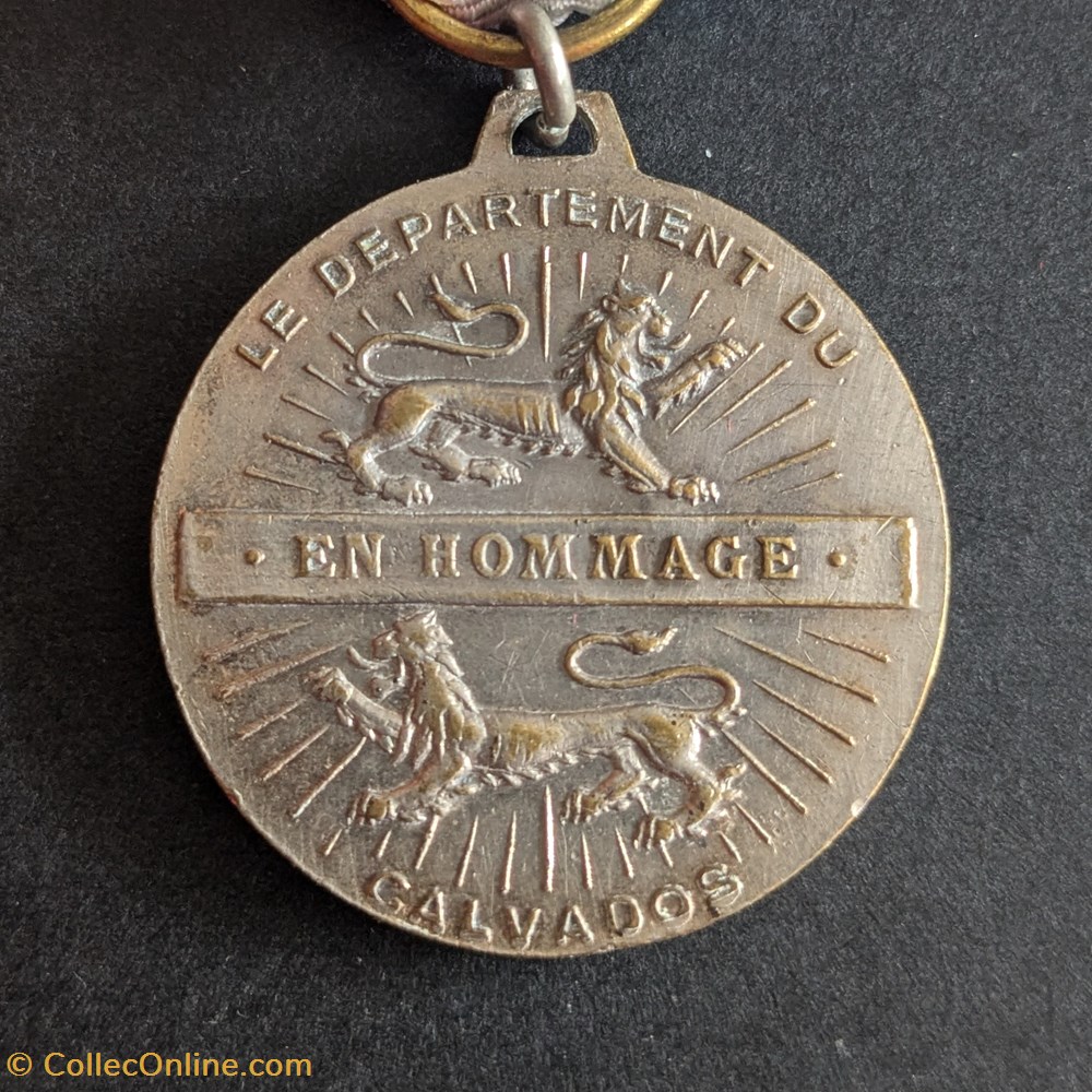 medailles france medaille departementale du 50eme anniversaire de armistice de la 1ere gm calvados