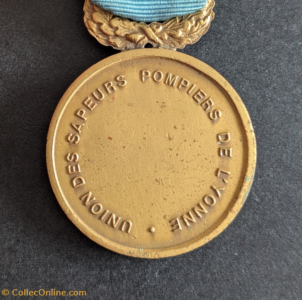Médaille de l'Union des Sapeurs-pompiers de l'Yonne. medailles france medaille de union des sapeurs pompiers de yonne