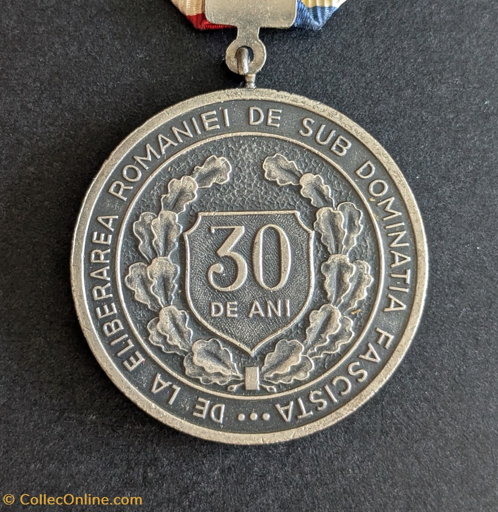 G2 - Médaille des 30 ans de la libération de la Roumanie de la domination nazie medailles g2 medaille des 30 ans de la liberation de la roumanie de la domination nazie