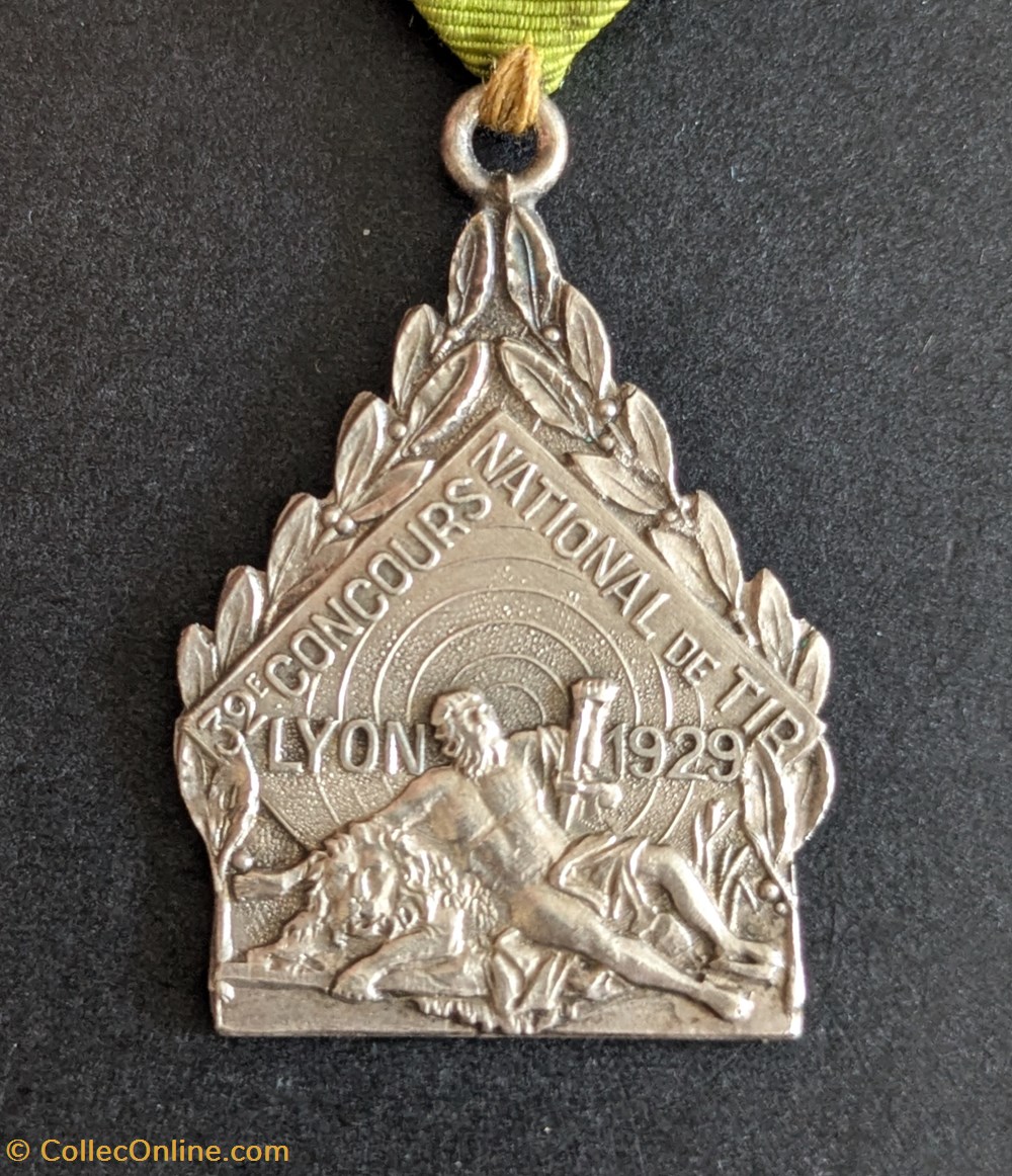 medailles france medaille du 32eme concours national de tir lyon 1929