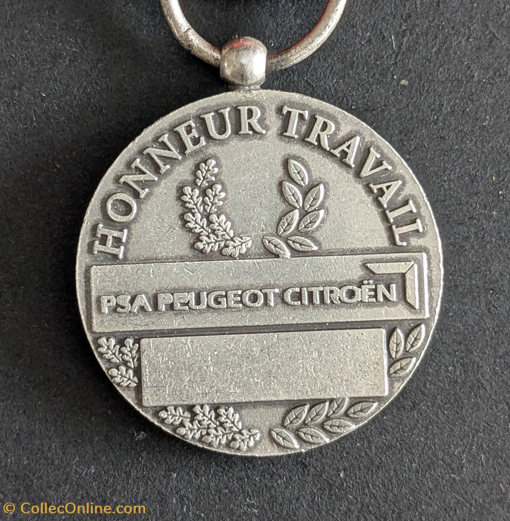 N° 14 A - HONNEUR TRAVAIL PSA PEUGEOT CITROËN medailles n 14 a honneur travail psa peugeot citroen
