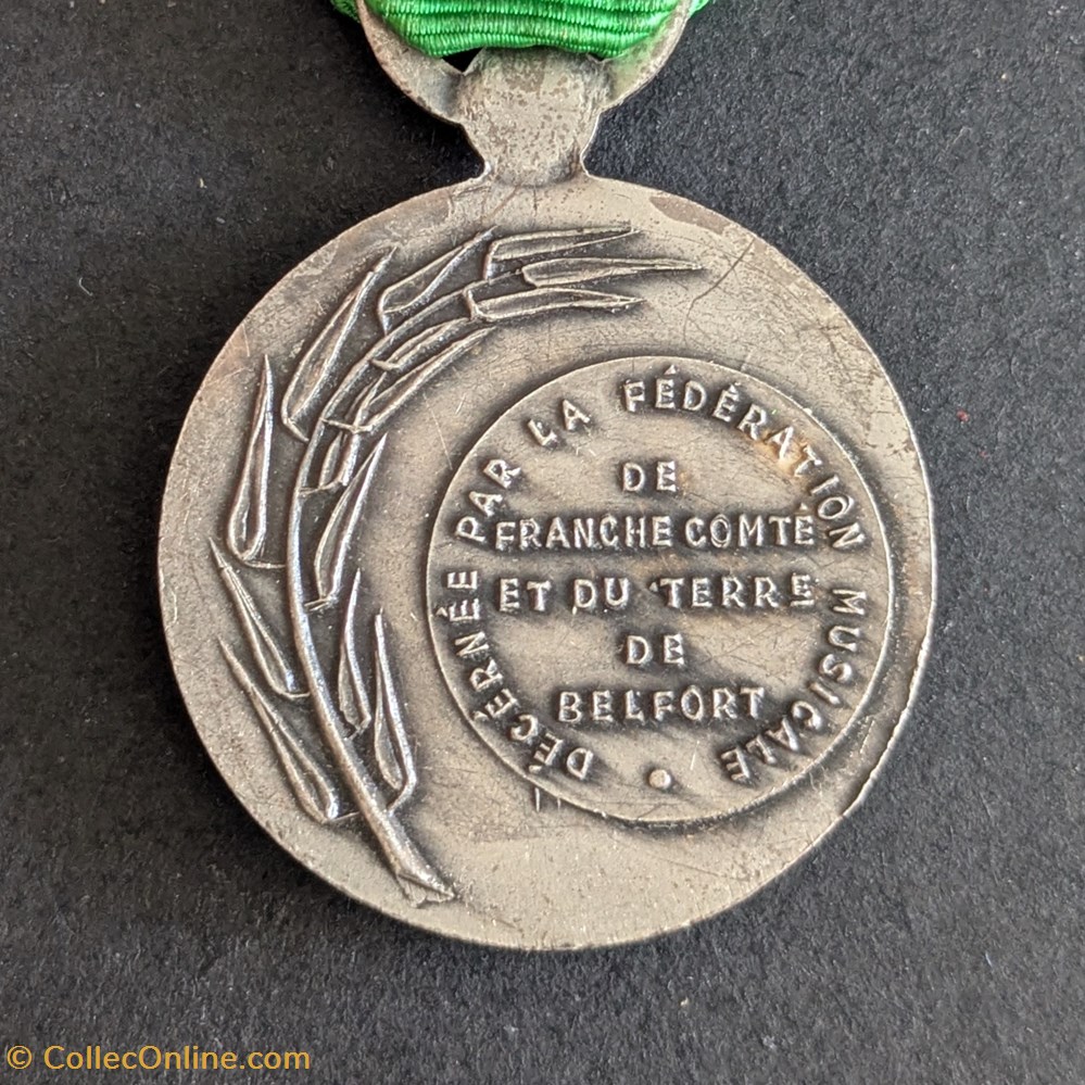 Médaille de la Fédération Musicale de Franche-Comté et du Territoire de Belfort (n°1) medailles france medaille de la federation musicale de franche comte et du territoire de belfort n 1