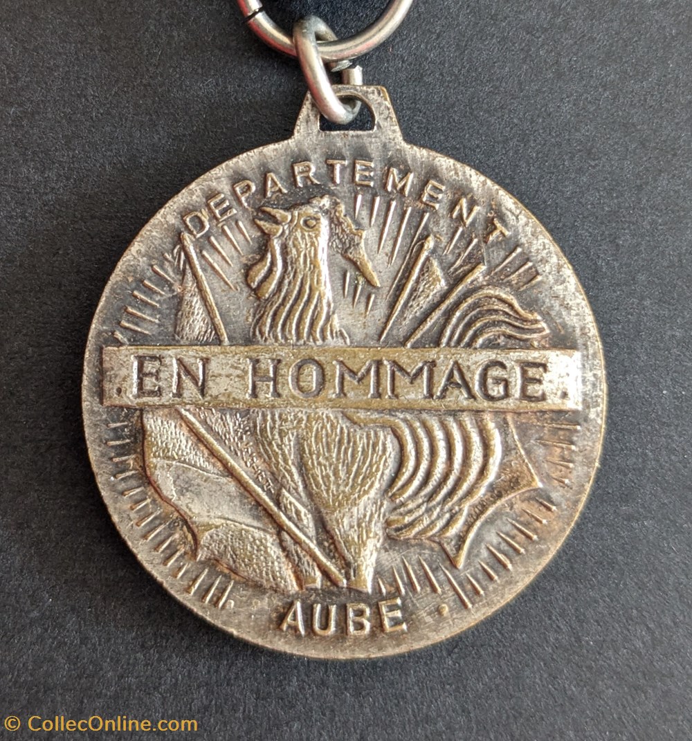 medailles medaille departementale du 50eme anniversaire de armistice de la 1ere gm aube