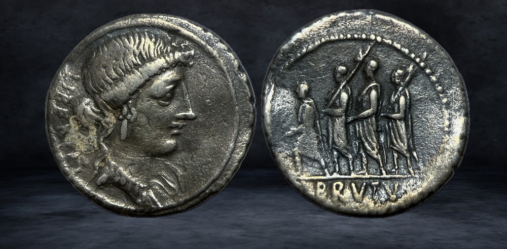 coins ancient to romans imperial and republican m junius brutus 54 bc