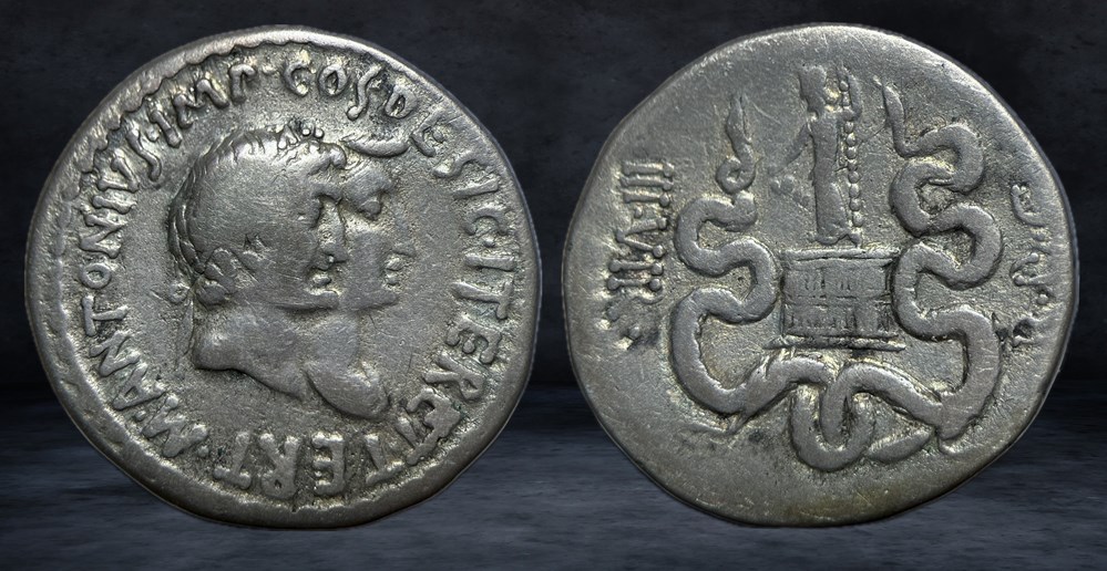 MARK ANTONY and OCTAVIA (40-35 BC) coins ancient romans imperial republican mark antony and octavia 40 35 bc