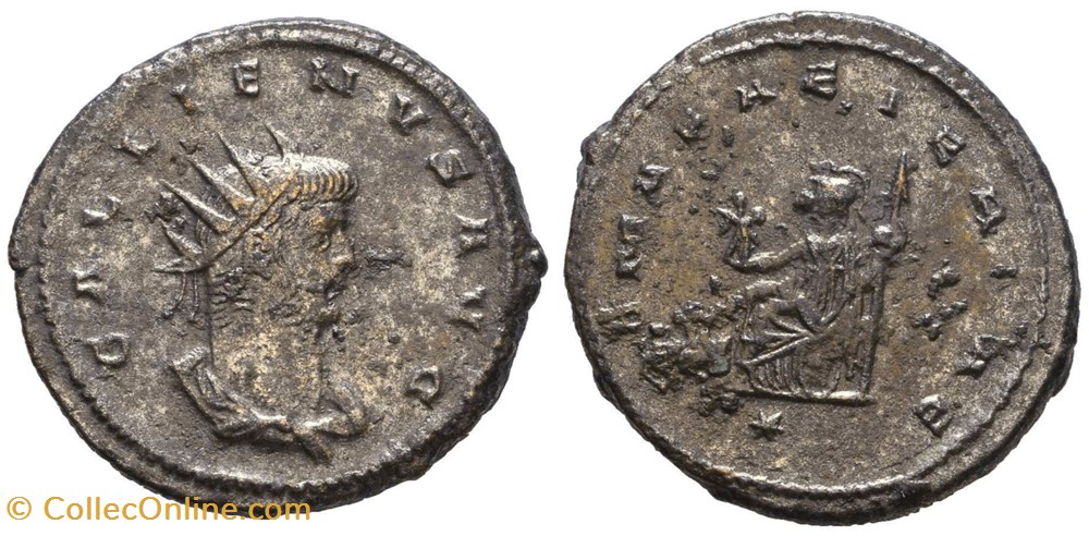RC06010343 - GALLIENVS - Sole Reign - Bi Antoninianvs - Antioch; AD 264 moedas antigas romanos imperiais republicanos rc06010343 gallienvs sole reign bi antoninianvs antioch ad 264