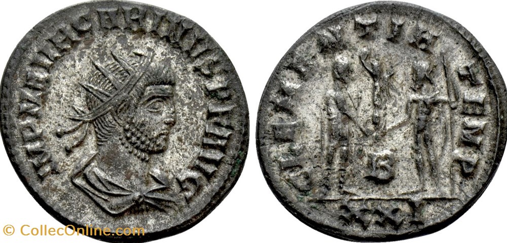 RC07012342 - CARINVS Aug; Antoniniano Bi; Cyzicvs; 284 AD moedas antigas romanos imperiais e republicanos rc07012342 carinvs aug antoniniano bi cyzicvs 284 ad