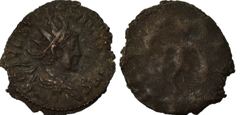 RC06011292 - TETRICVS II Caesar - Bi Antoninianvs - Mainz, Trier ou Cologne; 274 AD moedas antigas romanos imperiais republicanos rc06011292 tetricvs ii caesar bi antoninianvs mainz trier ou cologne 274 ad