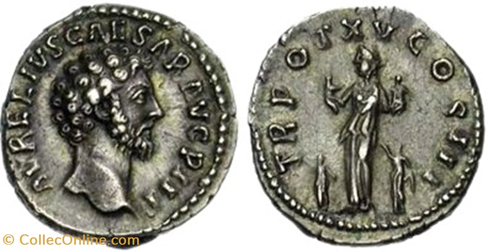 RC03004799 - MARCVS AVRELIVS Caesar - AR DENARIVS - ROMA; 161 AD moedas antigas b romanos imperiais republicanos rc03004799 marcvs avrelivs caesar ar denarivs roma 161 ad