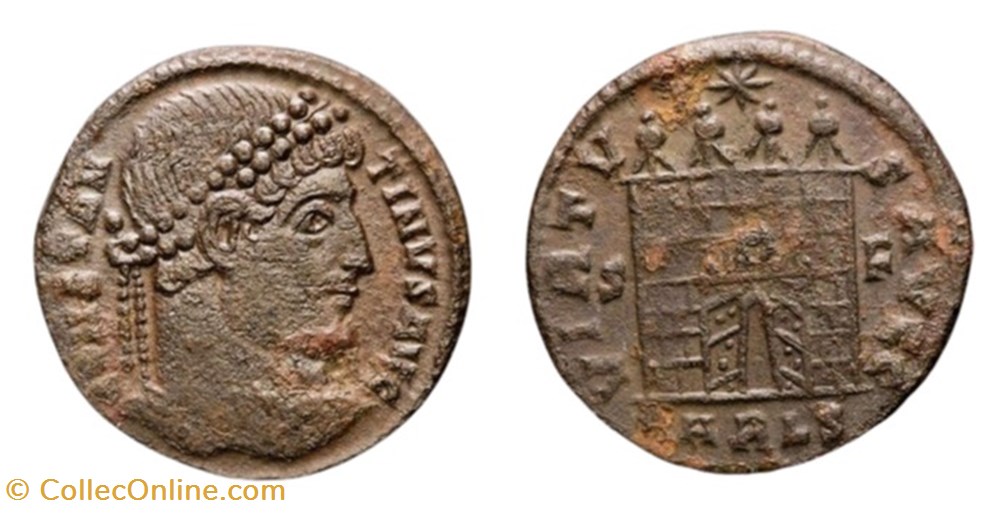 moedas antigas romanos imperiais republicanos rc12016308 constantinvs i avg bi centenionalis arles 326 327