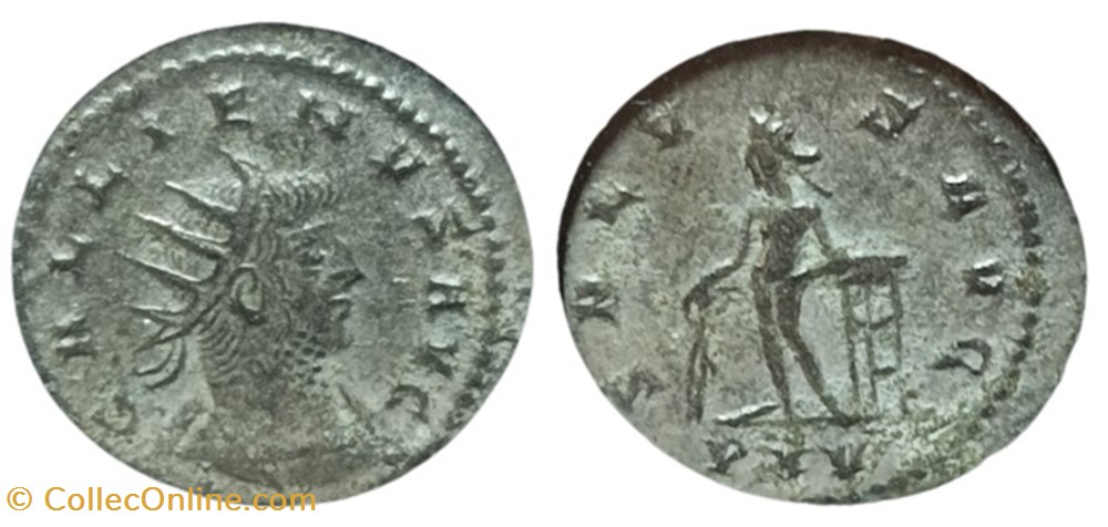 moedas antigas romanos imperiais republicanos rc06010346 gallienvs sole reign bi antoninianvs antioch 267