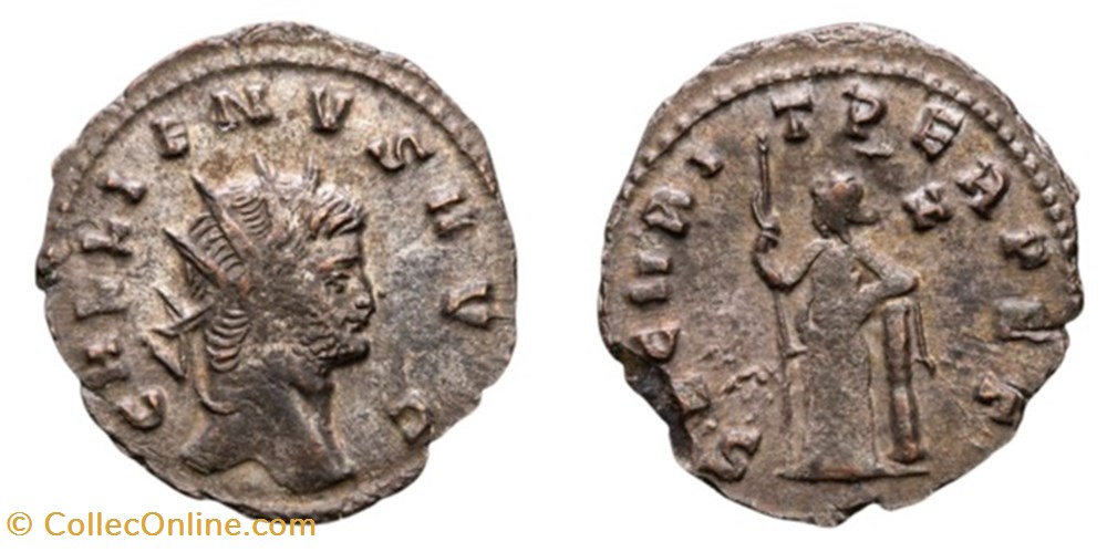 moedas antigas b romanos imperiais republicanos rc06010359 gallienvs joint reign ar antoninianvs roma 265 267