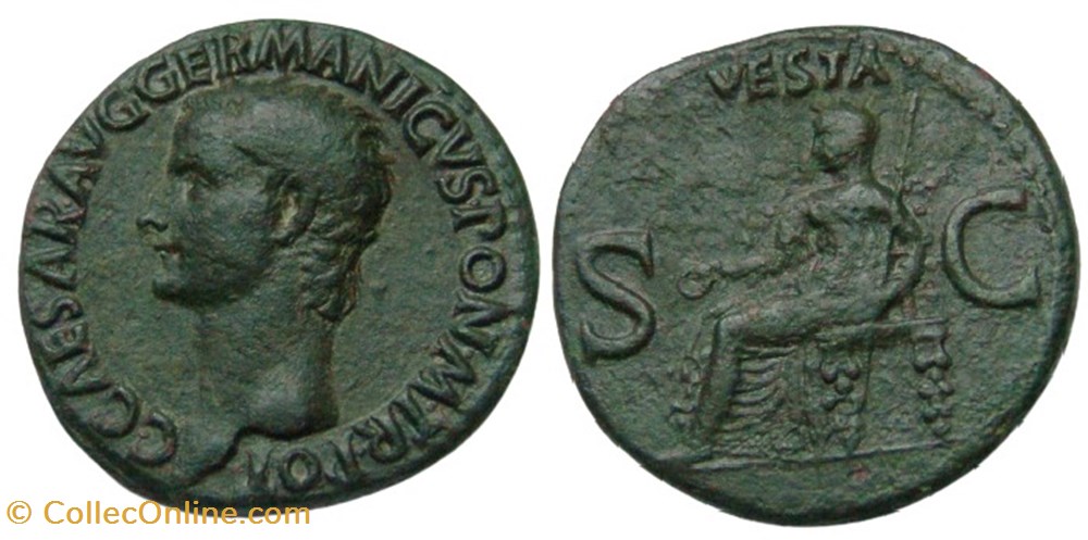 RC01001803 - CALIGVLA (Caivs) - AE AS - ROMA; 37 AD moedas antigas b romanos imperiais republicanos rc01001803 caligvla caivs ae as roma 37 ad