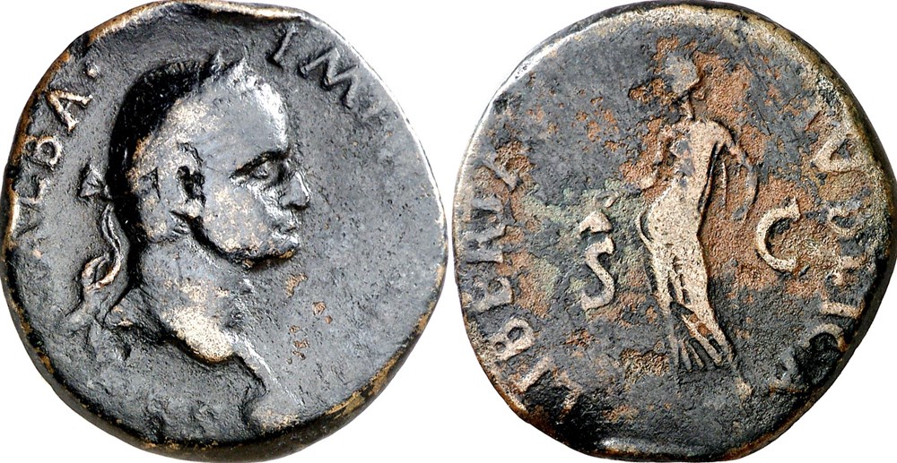 RD01842132 - GALBA - Tarraco(Hispania) - novembro AD 68; Cu AS moedas antigas romanos provincial rd01842132 galba tarraco hispania novembro ad 68 cu as