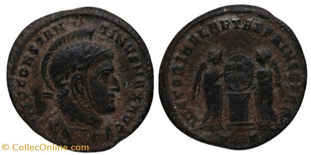RC12016300 - CONSTANTINVS I Magno - Bi Centenionalis - Ticinvm; 318 AD moedas antigas romanos imperiais republicanos rc12016300 constantinvs i magno bi centenionalis ticinvm 318 ad