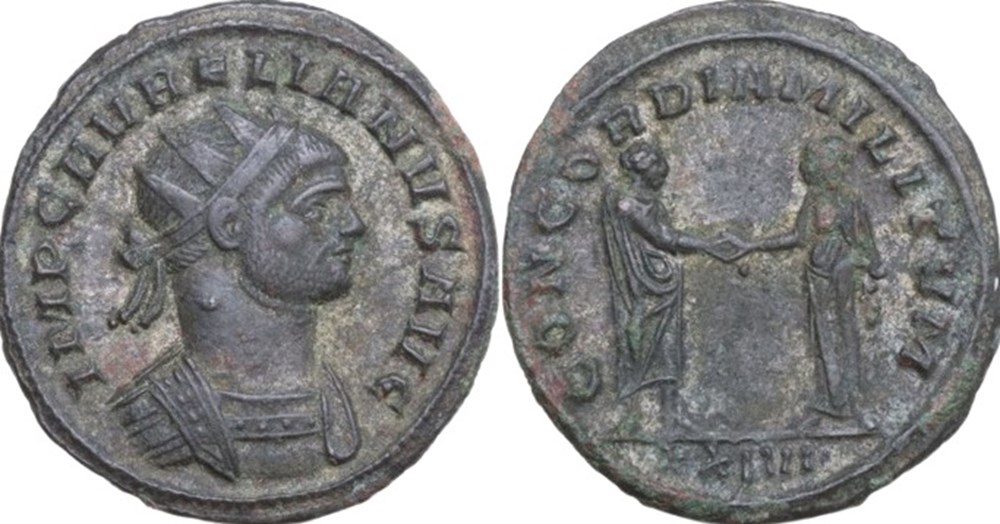RC06011523 - AVRELIANVS Avg - Bi Antoninianvs - Siscia; 274 AD moedas antigas romanos imperiais republicanos rc06011523 avrelianvs avg bi antoninianvs siscia 274 ad